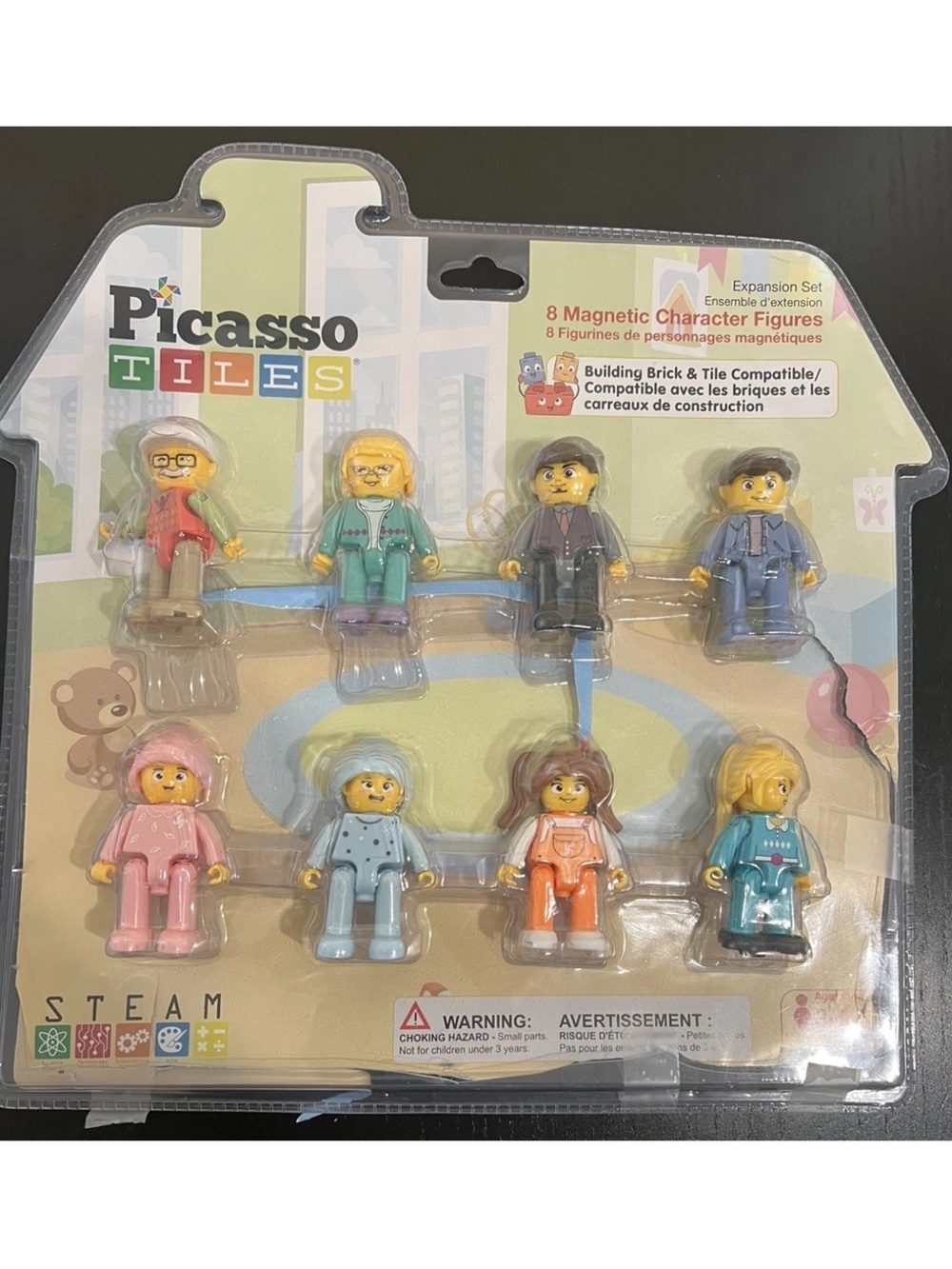 Picasso Tiles 8 Piece Magnetic Action Figures Family Character Set PTA11 - NEW